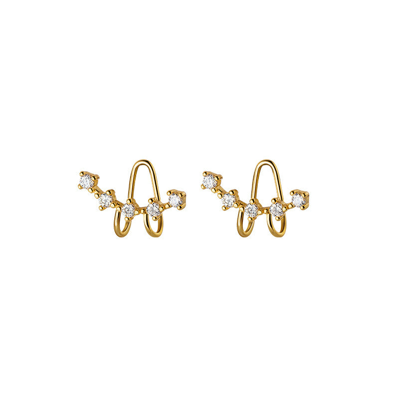 Silver Diamond With Row earring