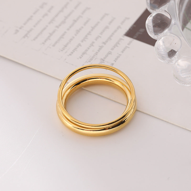 Double Ring Titanium Steel Golden Bone Joint