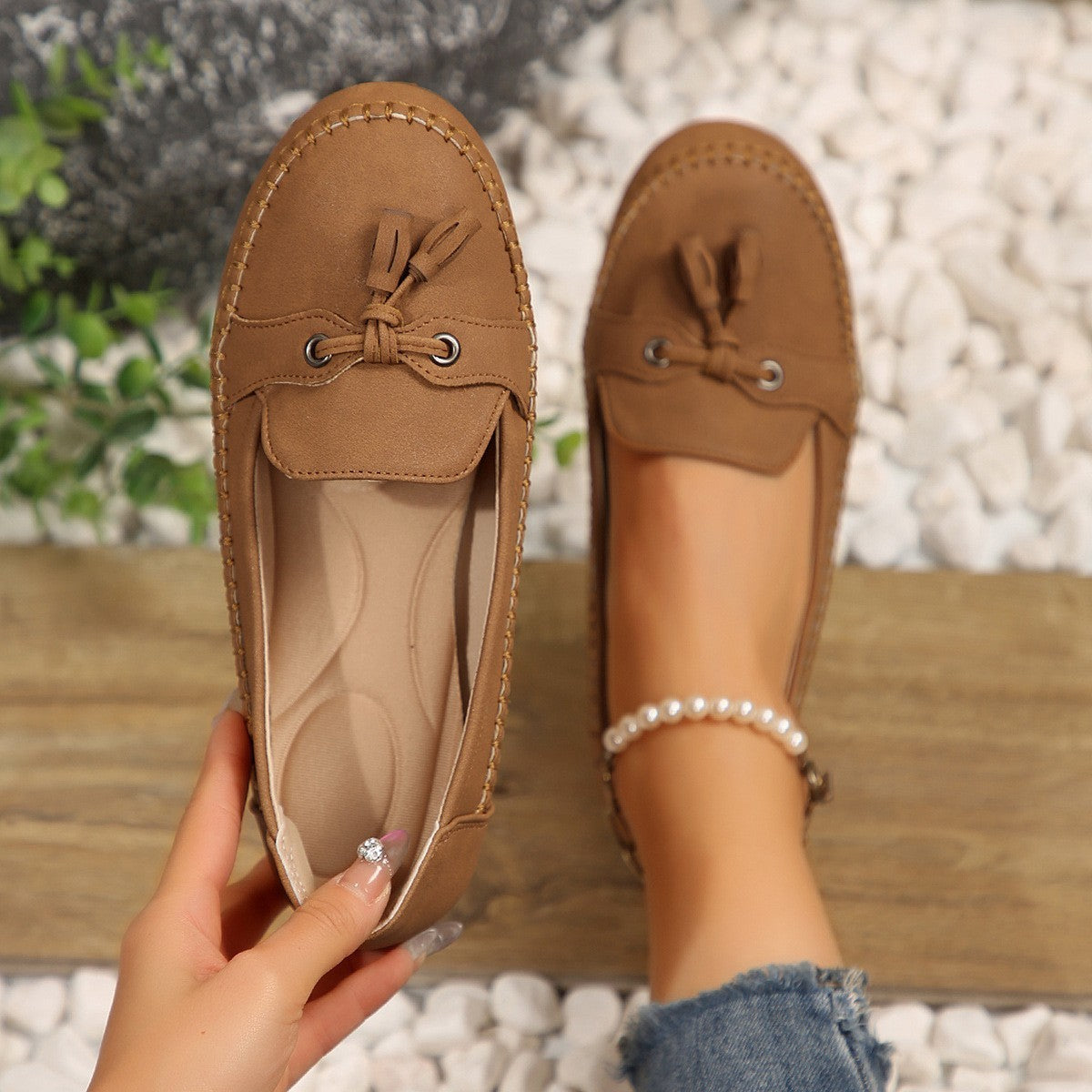 Women's Non-Slip Round Toe Loafers – Soft Comfortable Flat Shoes