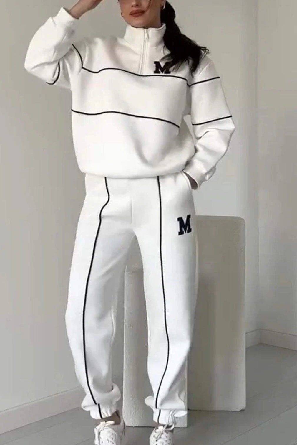 TWO Piece Outfits Lounge Hoodless Pullover with pockets