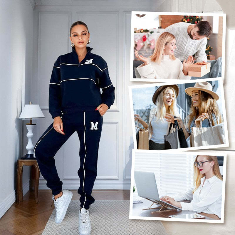TWO Piece Outfits Lounge Hoodless Pullover with pockets