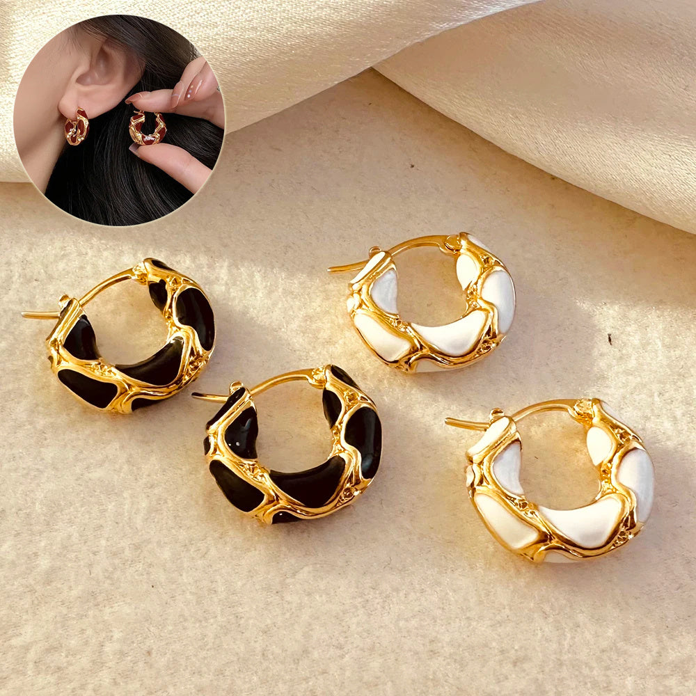 Fashion Jewelry 2025 | Trendy Enamel Color Small Hoop Earrings for Women | Creative Gift Ideas