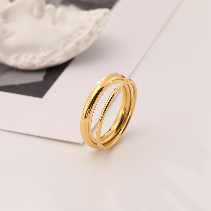 Double Ring Titanium Steel Golden Bone Joint