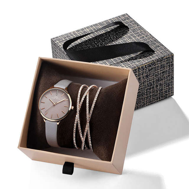 Watch Exquisite Drawer Box Crystal Bracelet Watch Set