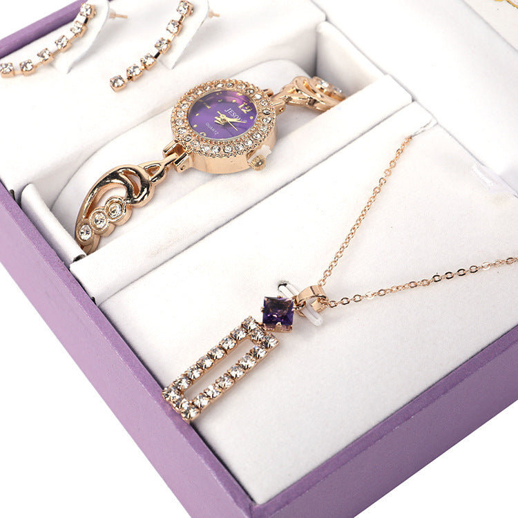 Charming gift Watch Earrings Necklace Set