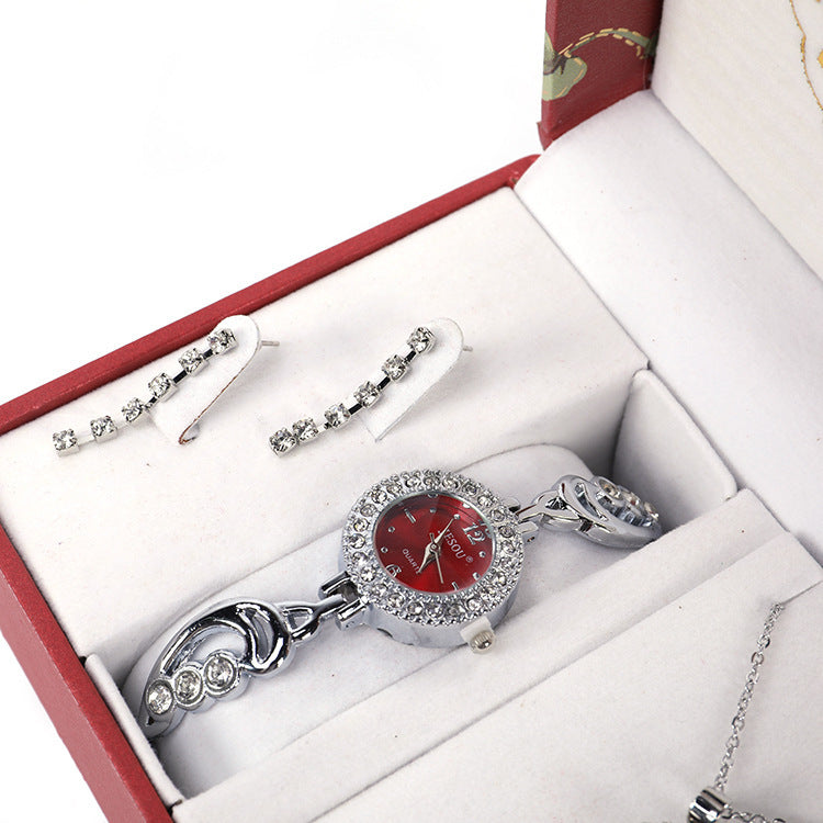 Charming gift Watch Earrings Necklace Set