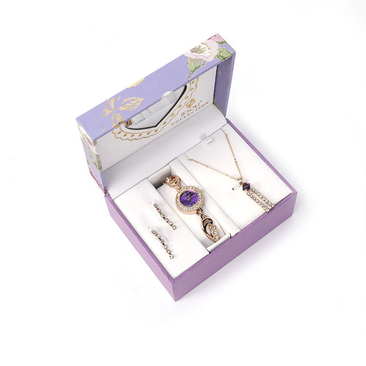 Charming gift Watch Earrings Necklace Set