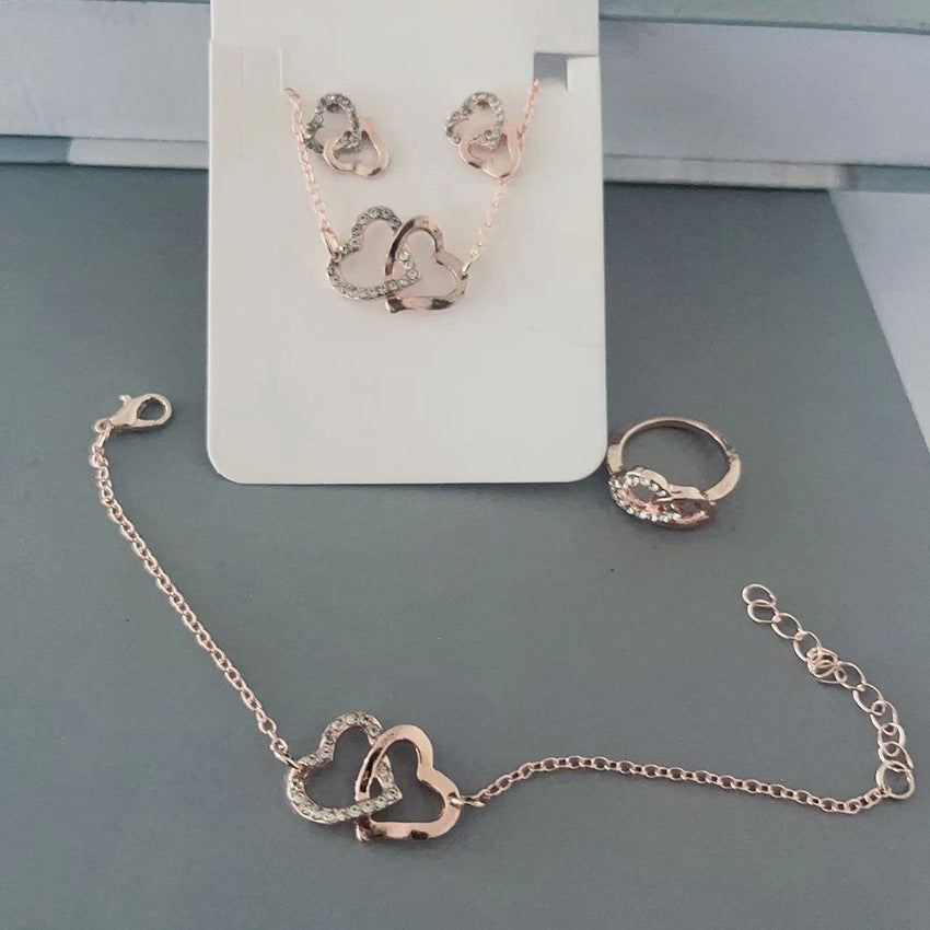 5PCS Butterfly Jewelry Set for Women | Necklace, Earrings, Ring & Bracelet | Bridal Wedding Gift