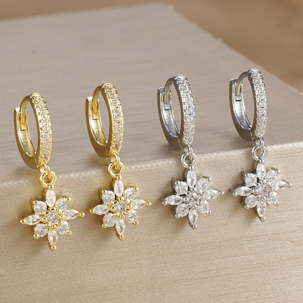 Diamond SUNFLOWER Earrings