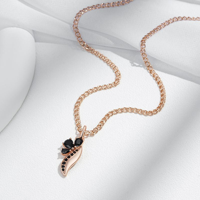 Purple Gold Light Luxury Simple Irregular Black Zircon Necklace