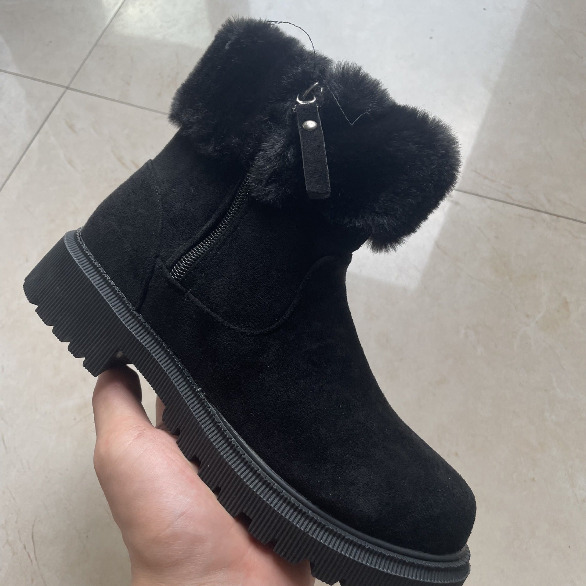 Warm Plush Boots Winter Side-Zipper Snow Boot