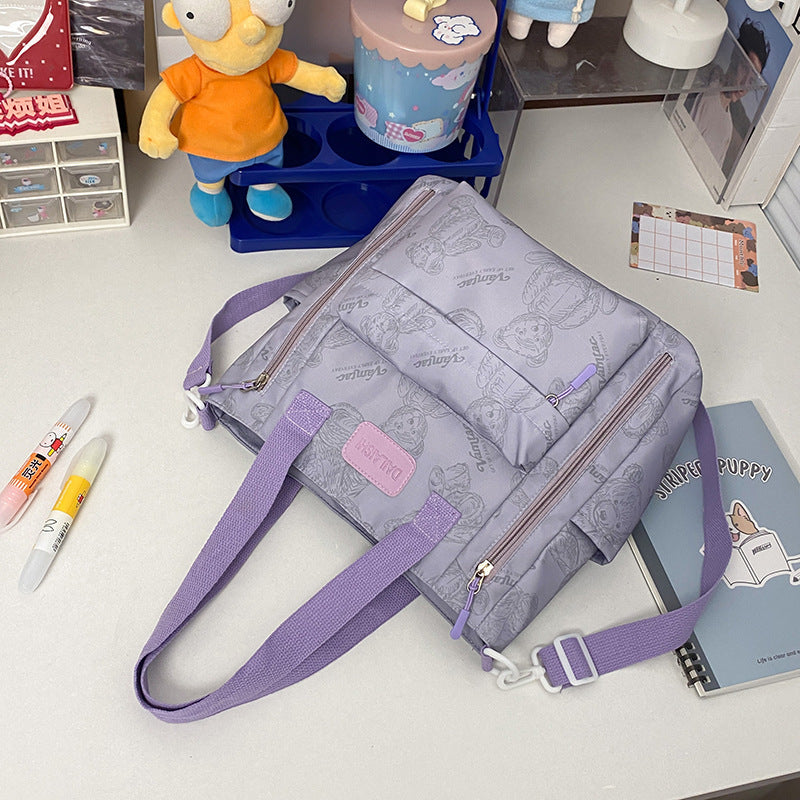 Bear Print Large Capacity Tote - Multi-Pocket Crossbody & Shoulder Bag, Lightweight Handbag