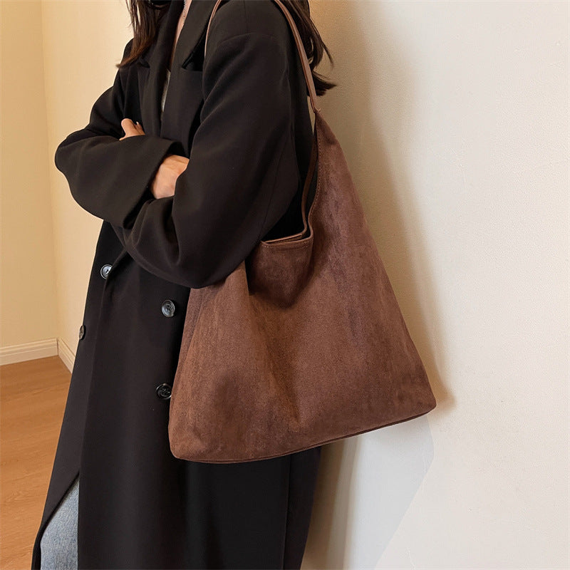 Women's One-Shoulder Underarm Bag - Large Capacity Solid Color Commuter Tote