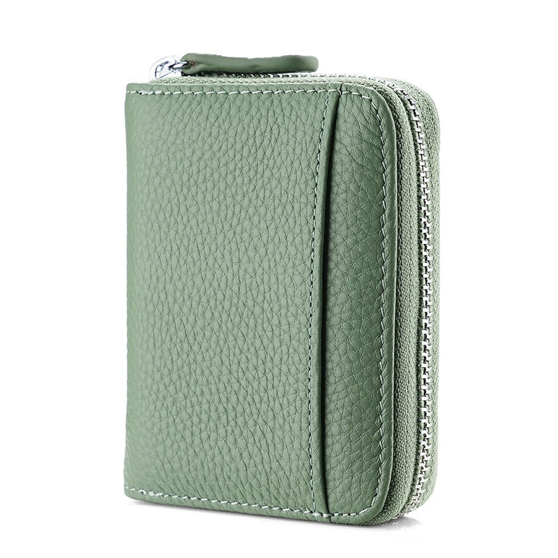 2024 RFID Leather Card Wallet - Small Zipper Coin Purse & Credit Card Holder for Men & Women