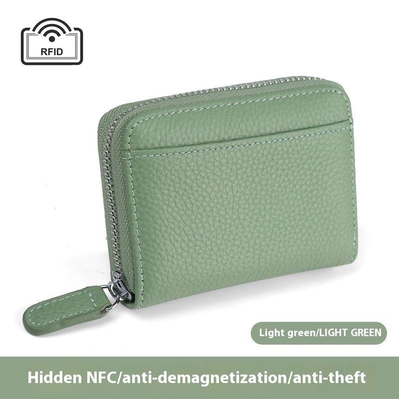 2024 RFID Leather Card Wallet - Small Zipper Coin Purse & Credit Card Holder for Men & Women