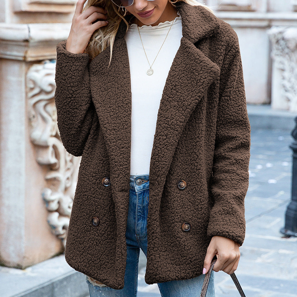 Loose Lapel Fluffy Coat Winter