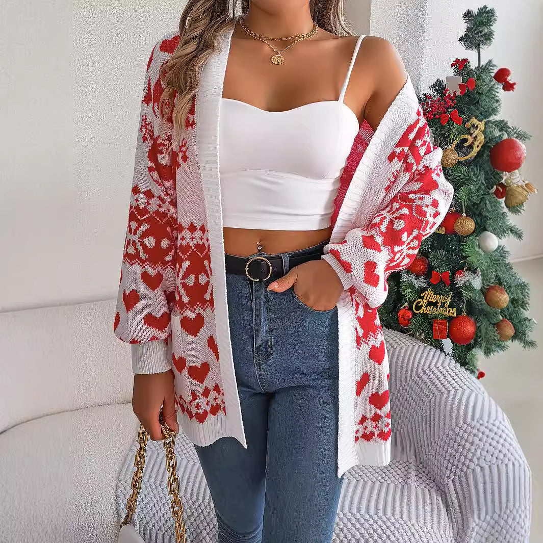 2024 Christmas  Women's Open Front Cardigan Knitwear