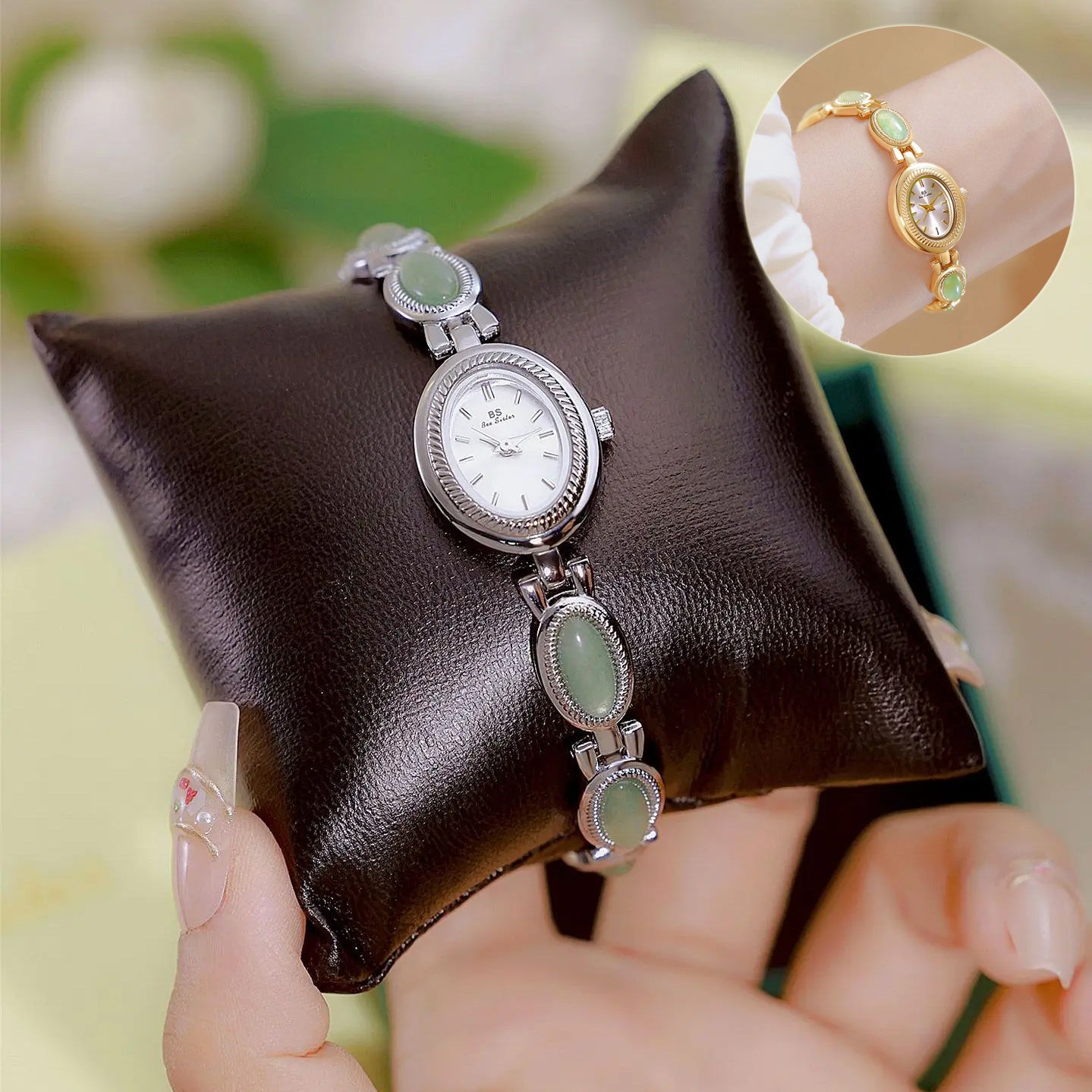 Women's Luxury Bracelet Watch - Waterproof Retro Design with Dongling Stone & Hetian Jade