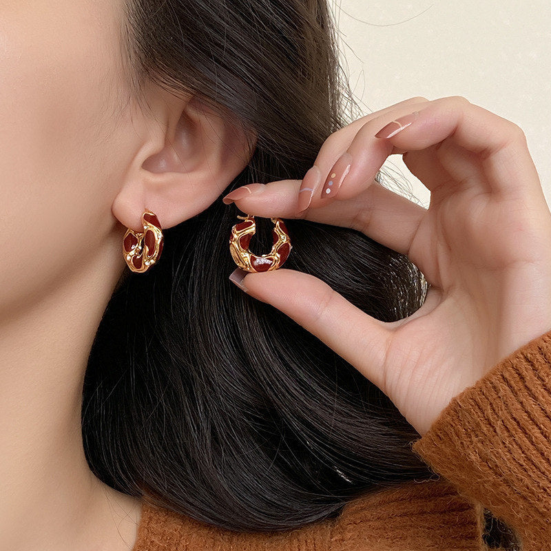 Fashion Jewelry 2025 | Trendy Enamel Color Small Hoop Earrings for Women | Creative Gift Ideas