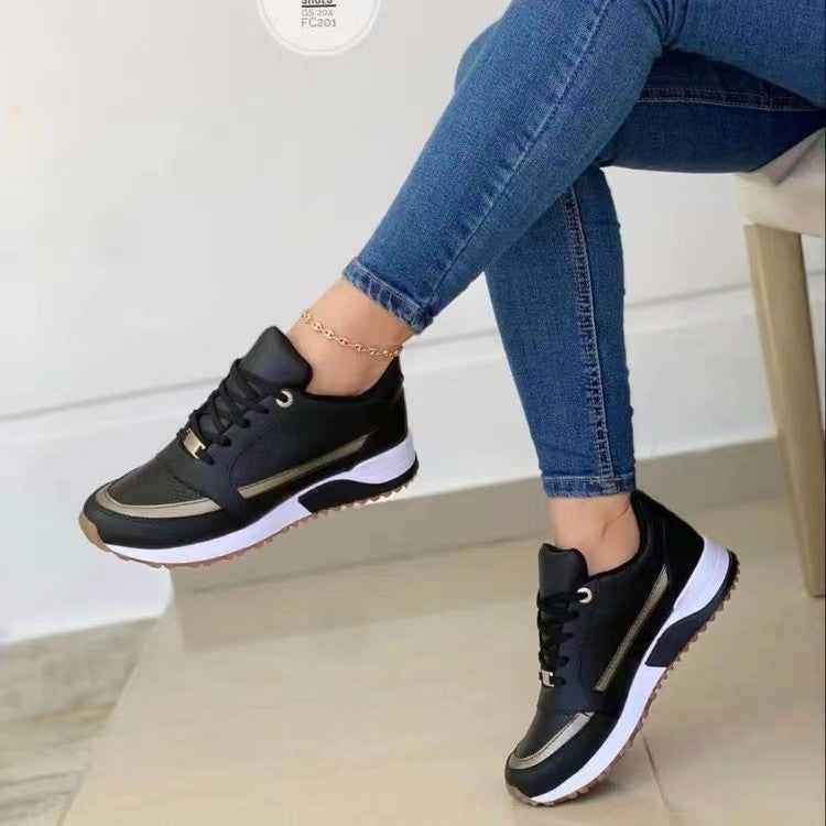 Casual Lace-up Flat Shoes Walking Sneakers