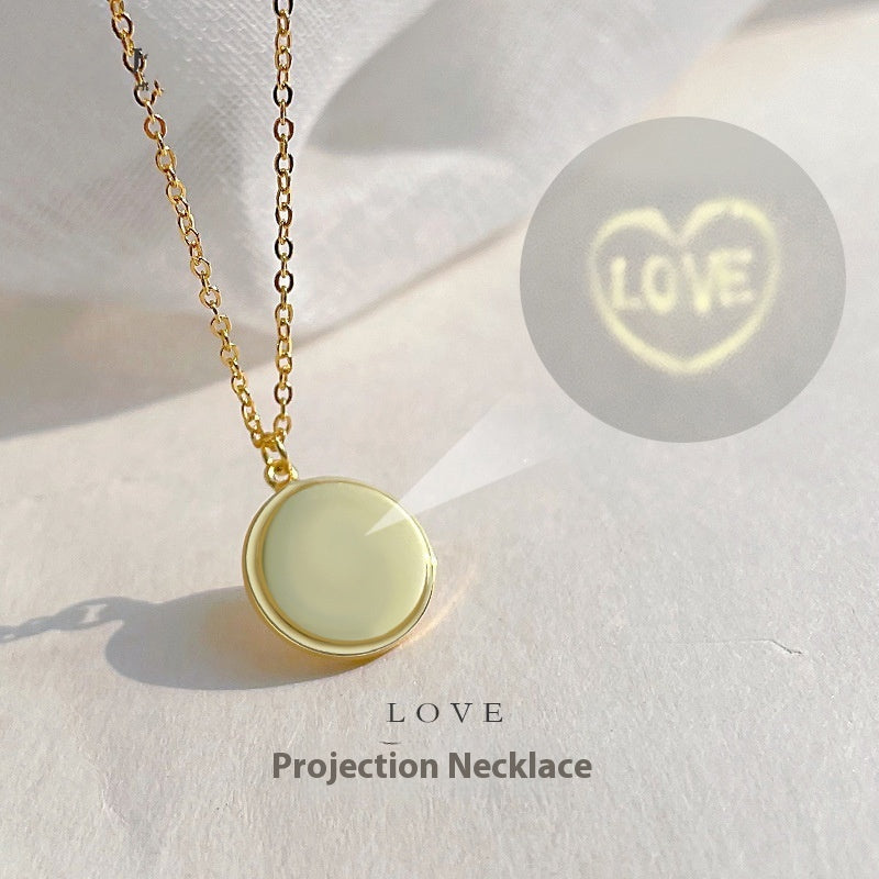 I Love You Projection Necklace | S925 Sterling Silver Romantic LOVE Clavicle Chain