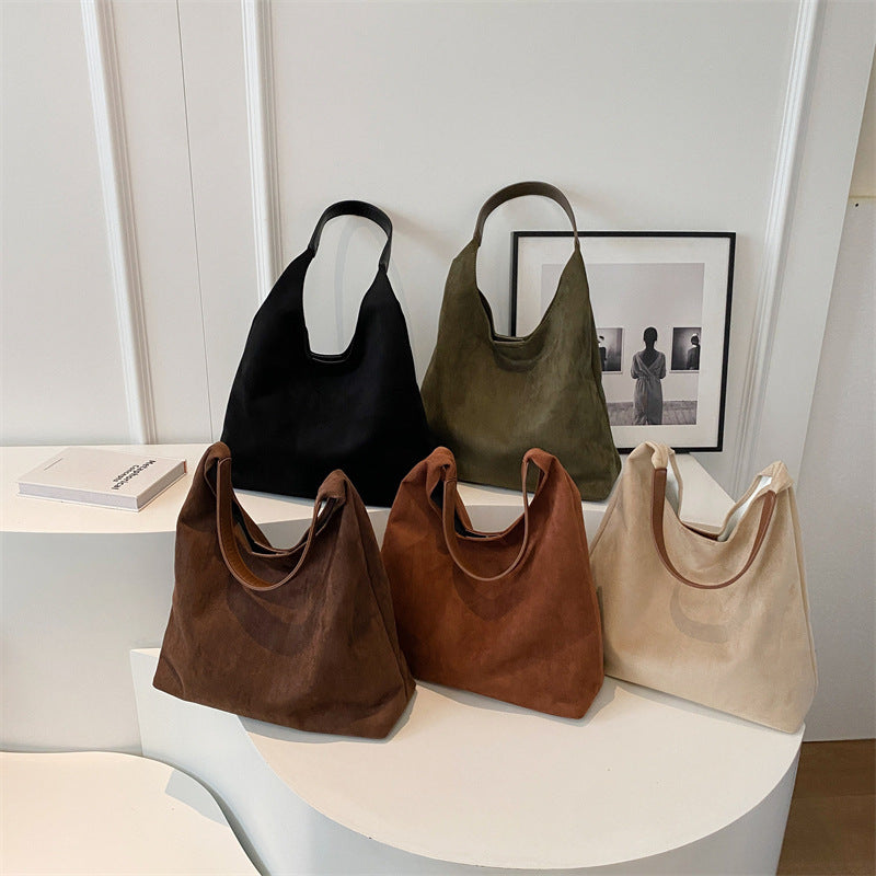 Women's One-Shoulder Underarm Bag - Large Capacity Solid Color Commuter Tote