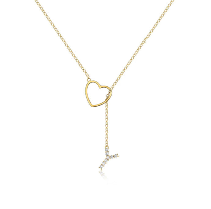 Brass Gold Plating Full Inlaid Zircon 26 English Letters
