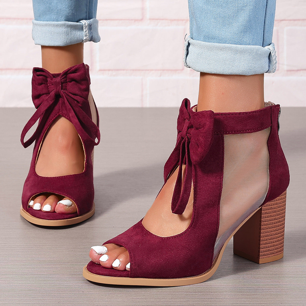 Women's Platform Chunky High Heel Sandals – Open Toe, Bow, Ankle Strap Party & Bridal Shoes