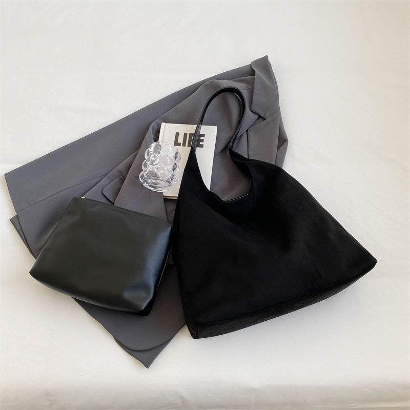 Women's One-Shoulder Underarm Bag - Large Capacity Solid Color Commuter Tote