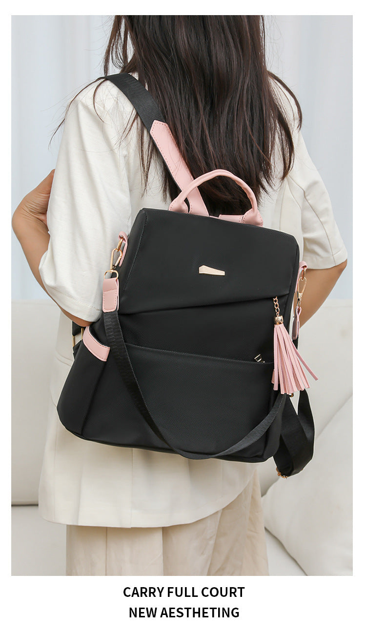 Oxford Anti-Theft Backpack – Women's Travel & School Bag with Back Zipper