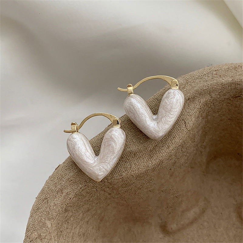 Women's Heart Pendant Drop Earrings - Enamel Luxury Jewelry, Summer Vacation Accessories