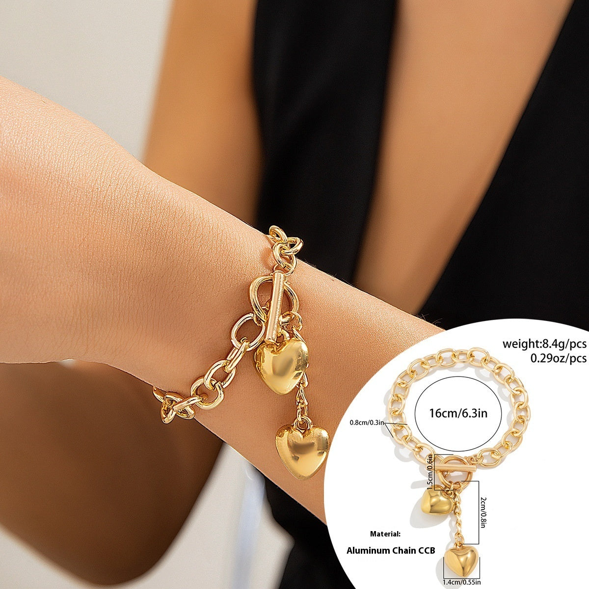 Thick Chain With Shiny Lock And Key Pendant Necklace For Women