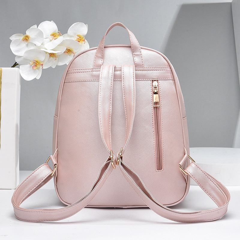 Fashion Women's PU Bow 3pcs Bag Set | Cute Backpack, Crossbody Bag & Coin Purse for Young Girls & Students