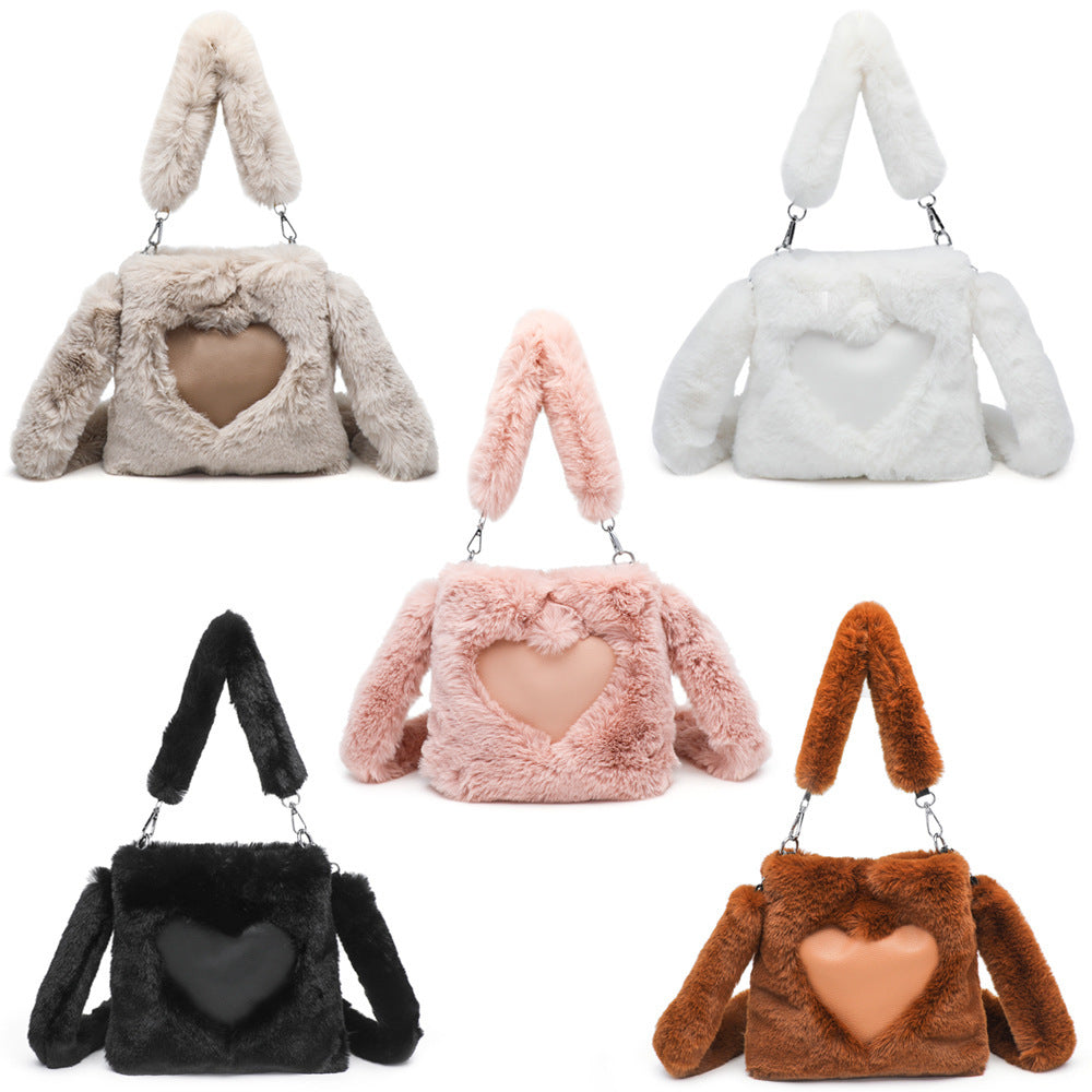 Women's Fluffy Shoulder Bag - Plush Top-Handle Tote, Winter Fashion Handbag for Girls & Women