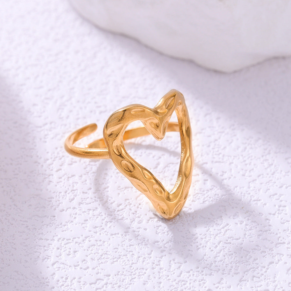 Retro Love Adjustable Stainless Steel Ring