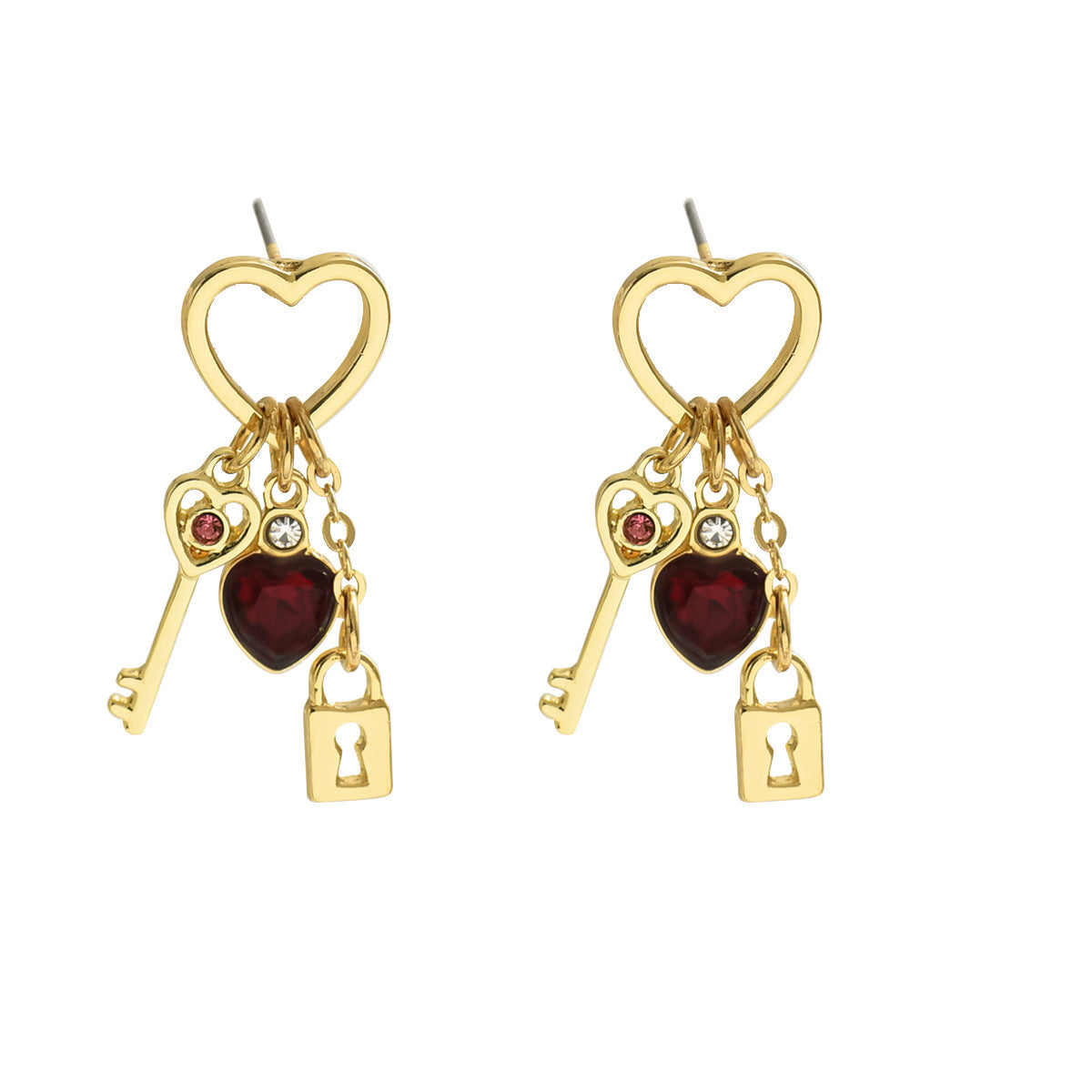 Luxury Love Earrings - Rhinestone Lock-Shaped Diamond Earrings for Women