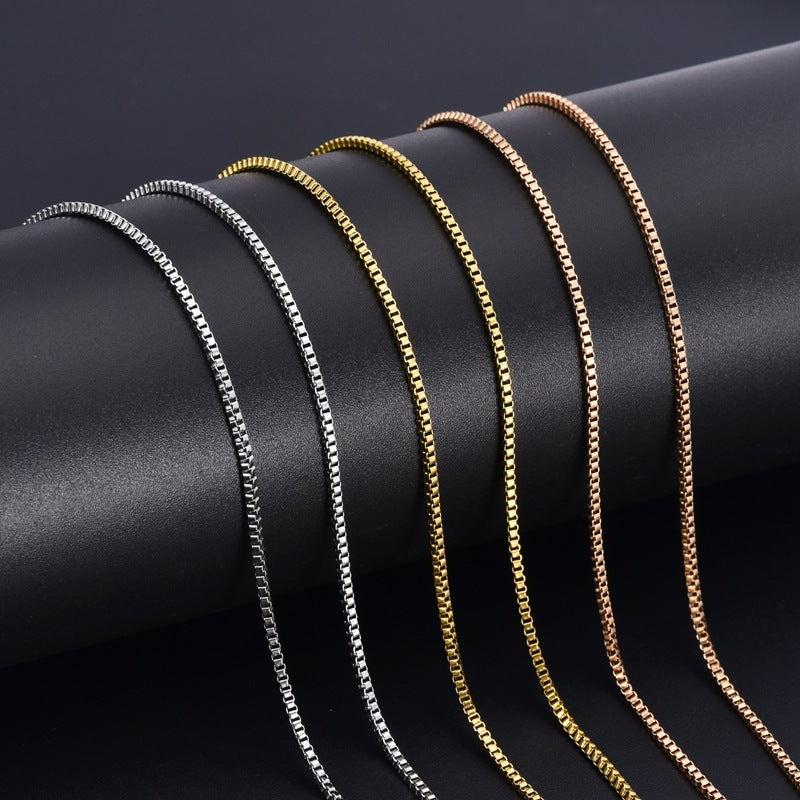 Gold-plated Non-fading Titanium Steel Personality Ins Style Box Chain