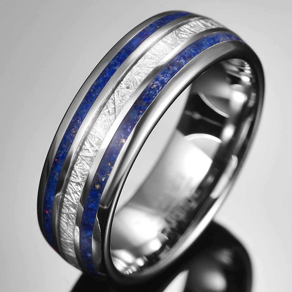 Meteor Stone High Sense Men's Ring 8mm Tungsten Wedding Ring