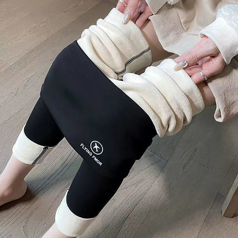 Women's High-Waisted Skinny Shark Pants - Thickened Winter Sweatpants for Dance & Daily Wear