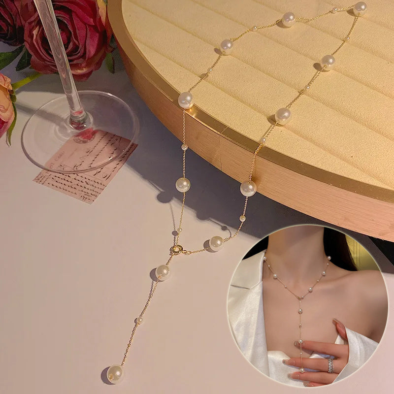 Women's Trendy Pearl Choker Necklace - Starry Design, 2025 Fashion Jewelry Gift
