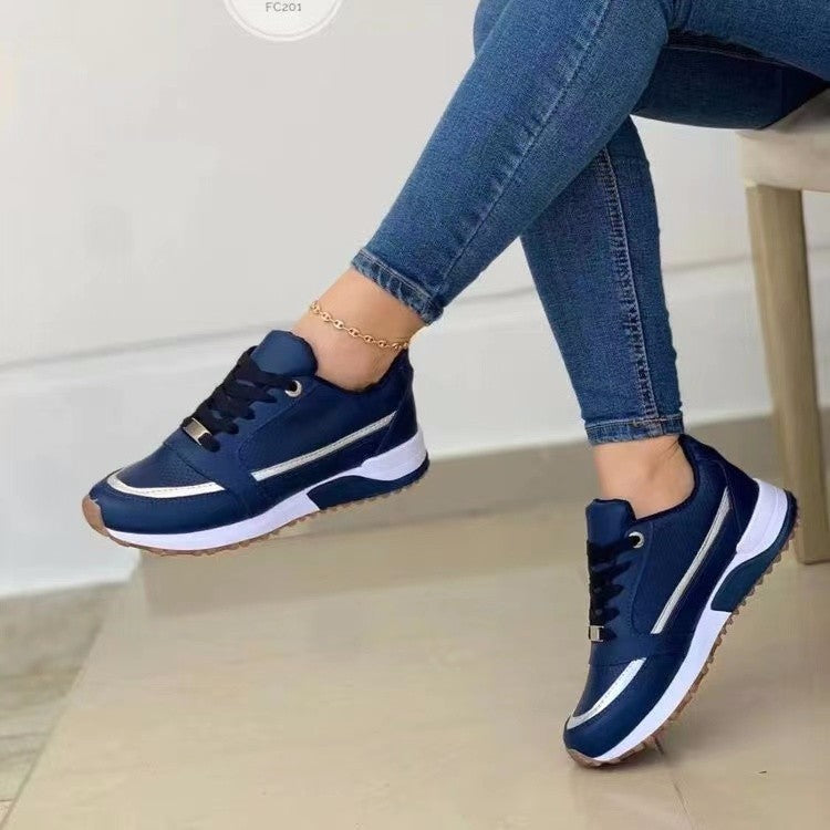 Casual Lace-up Flat Shoes Walking Sneakers