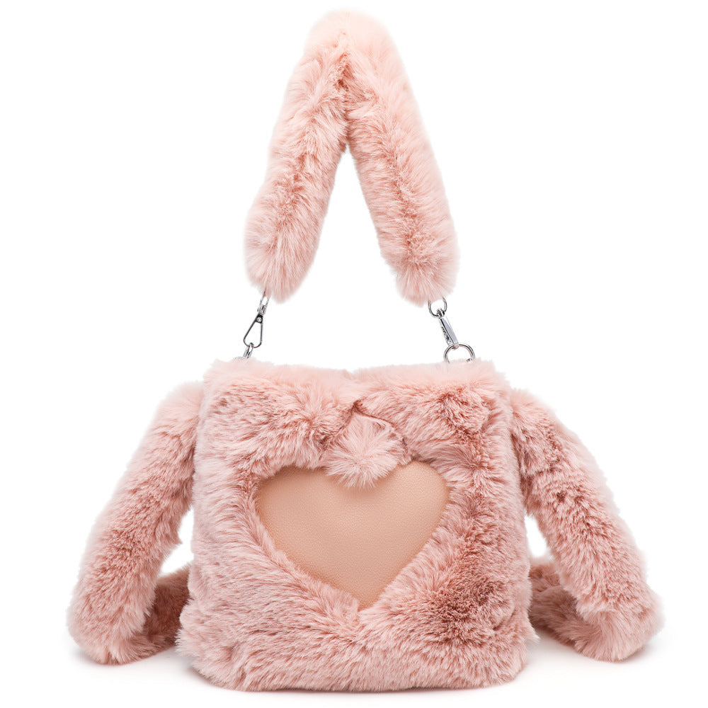Women's Fluffy Shoulder Bag - Plush Top-Handle Tote, Winter Fashion Handbag for Girls & Women