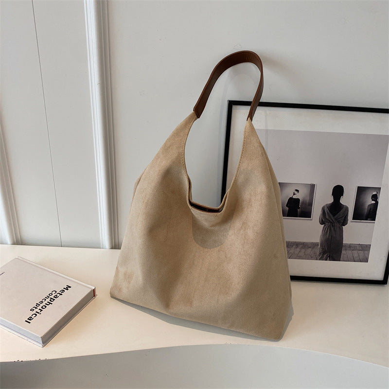 Women's One-Shoulder Underarm Bag - Large Capacity Solid Color Commuter Tote