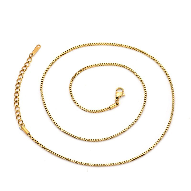 Gold-plated Non-fading Titanium Steel Personality Ins Style Box Chain