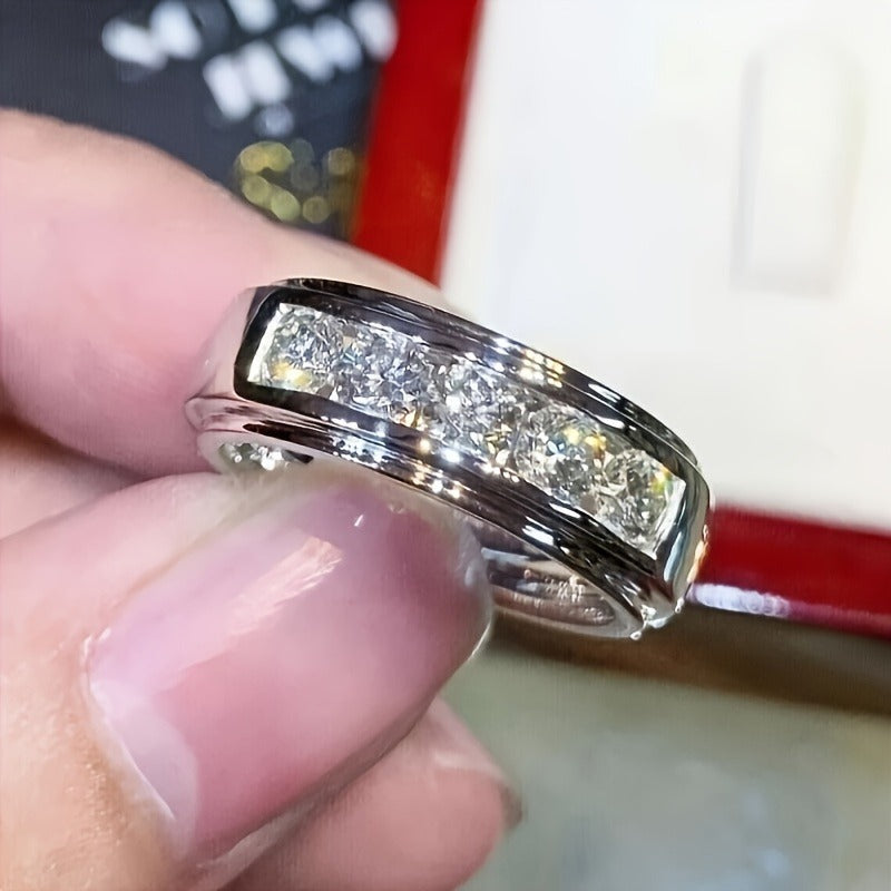 Starry Sky Exquisite High-grade Diamond Moissanite Hip Hop Ring