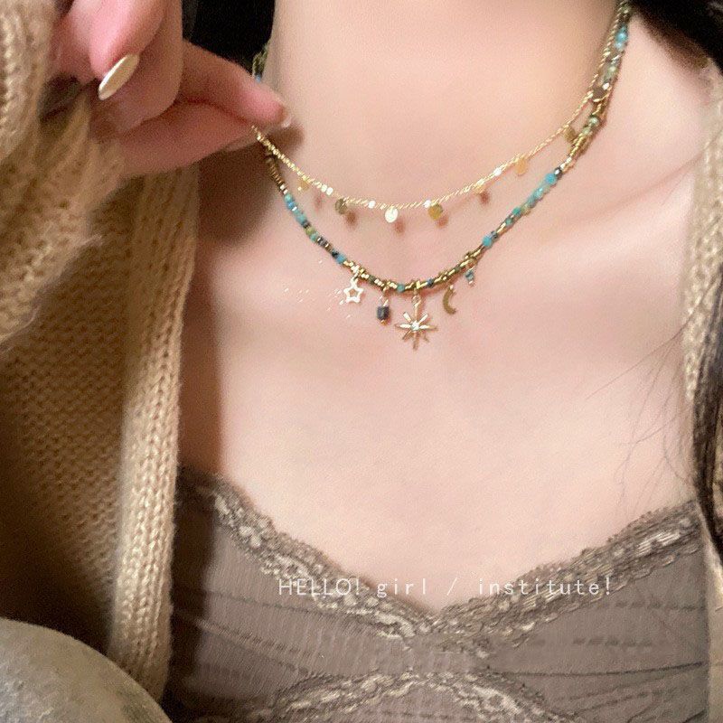 All-matching Clavicle Women's Twin Necklace Sweater Chain