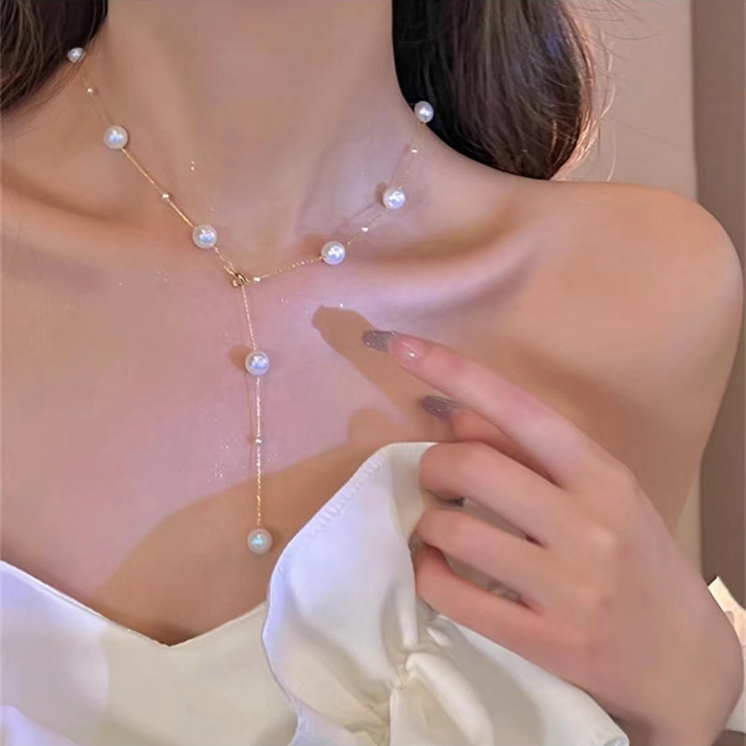 Women's Trendy Pearl Choker Necklace - Starry Design, 2025 Fashion Jewelry Gift