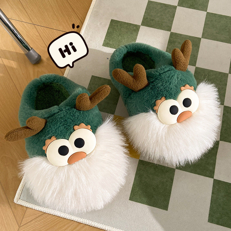 Cute Cartoon Christmas Deer Cotton Shoes Winter