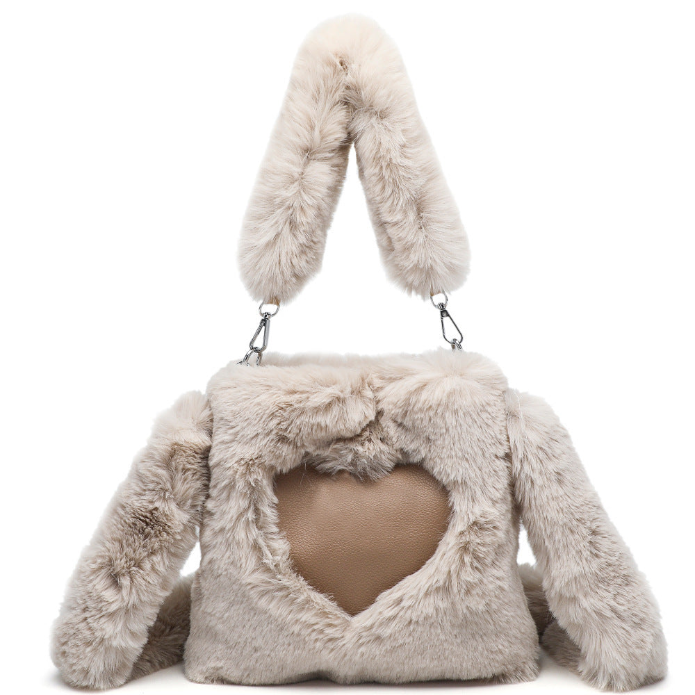 Women's Fluffy Shoulder Bag - Plush Top-Handle Tote, Winter Fashion Handbag for Girls & Women