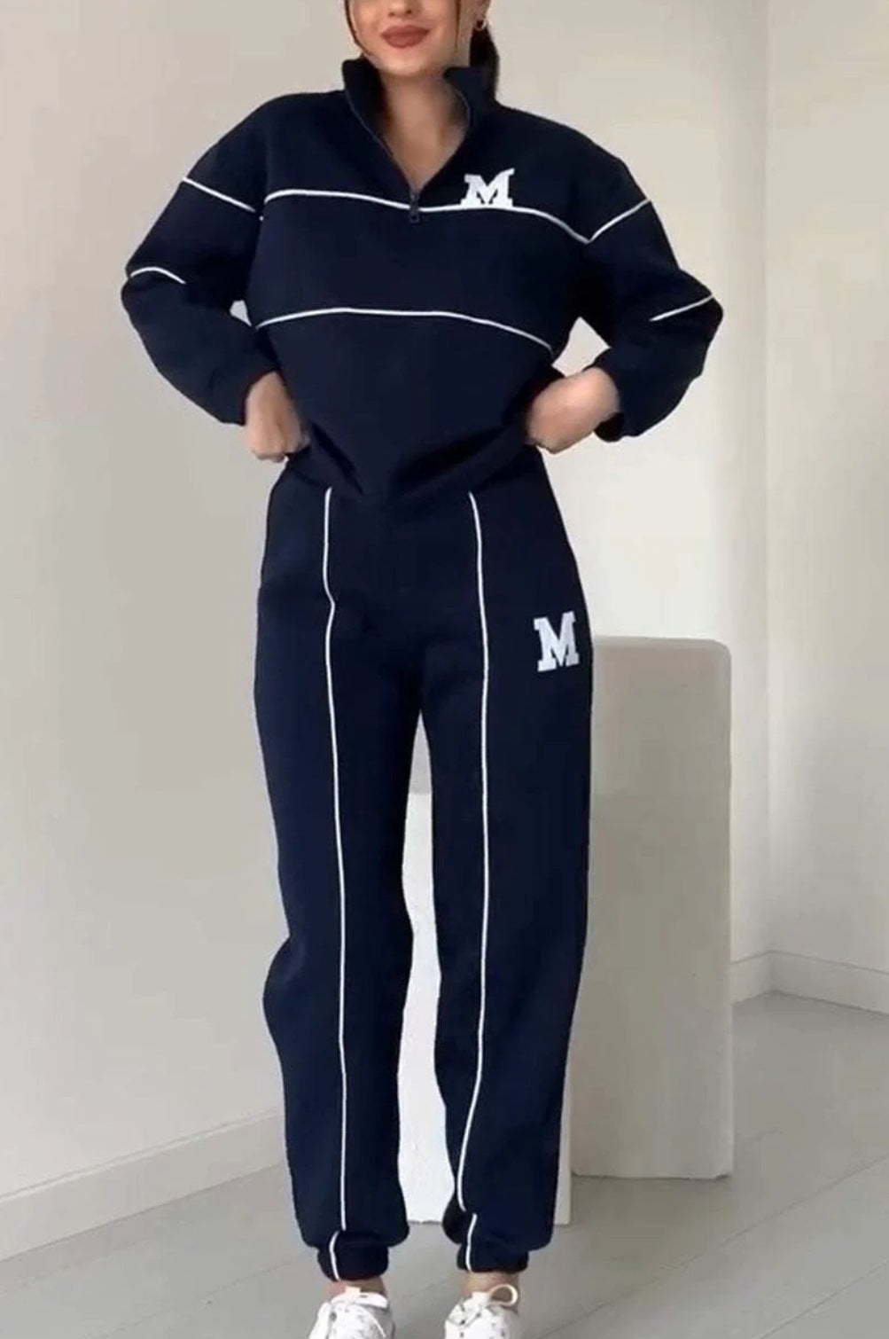 TWO Piece Outfits Lounge Hoodless Pullover with pockets